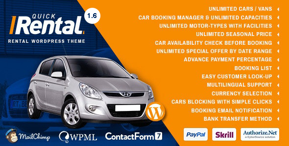 Quick Rental - Vehicles Booking WordPress Theme icon