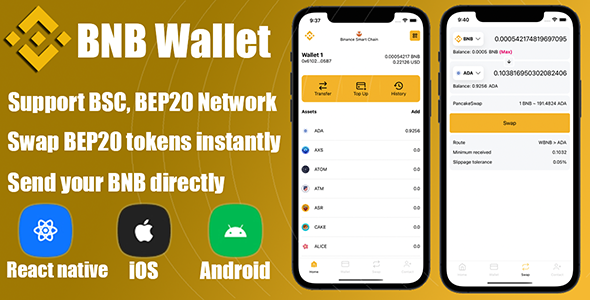 React Native - DeFi Crypto Wallet BNB, BEP20 icon