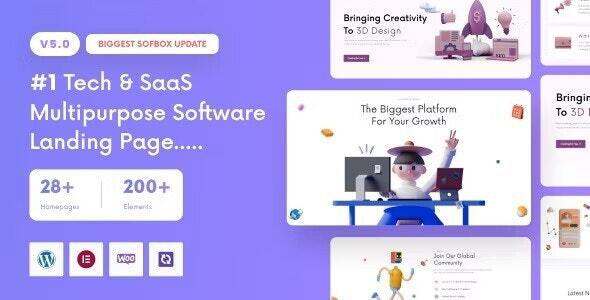 Sofbox v5.0 - Tech & SaaS Multipurpose Software Landing Page icon