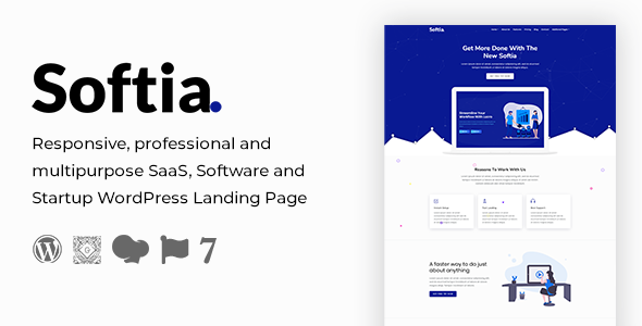Softia – Multipurpose Technology WordPress Landing Page Theme icon