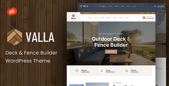 Valla - Deck & Fence Builder WordPress Theme icon