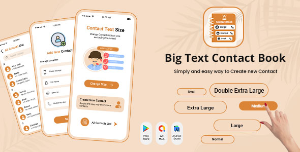 Big Text Contact - Contact Book - Contacts Plus - TextPlus Contact - Large Text Contacts icon