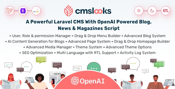 CMSLooks | Laravel CMS With OpenAI Powered Blog, News & Magazines Script icon