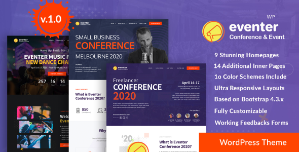 Eventer - Meetup, Conference & Music Band Club Event Planner Calendar Management WordPress Theme icon