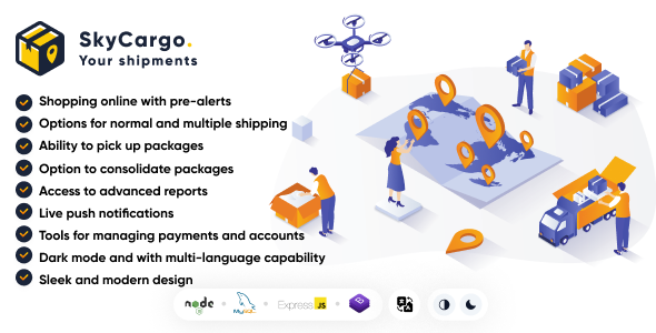 SkyCargo: An Integrated Transportation System for Freight Shipping, Courier Services, and Logistics icon