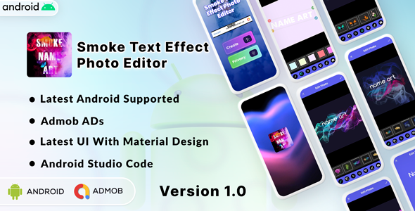 Smoke Text Art Effect | Smoke Name Maker | Android | Admob Ads icon