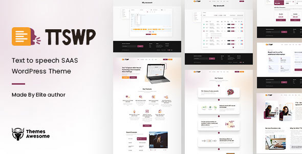 TTS WP - Text to speech SAAS Business Theme icon