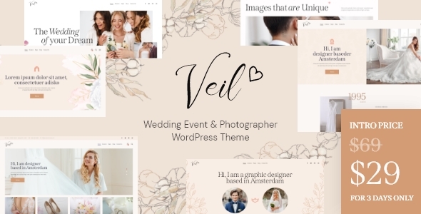 Veil - Wedding Event & Photographer WordPress Theme image