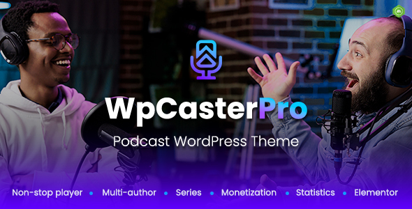 WpCasterPro - Podcast WordPress Theme with Non-Stop Player & Monetization System icon