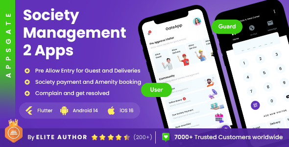4 App Template | Society Management App + Guard App| Security App | Building Management App Appsgate icon