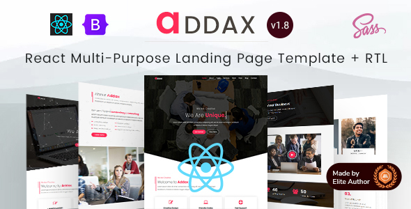 Addax - React Landing Page Template Collection icon