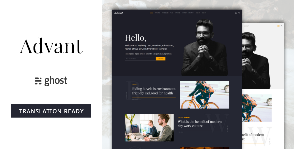 Advant - Modern Ghost Theme for Personal or Professional Blog icon