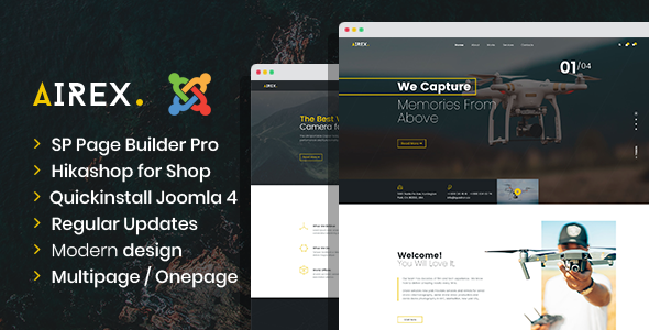 Airex - Drone and Copter Single and Multi page Joomla 4 Template icon