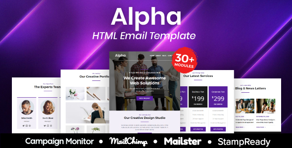 Alpha - Multipurpose Responsive Email Template 20+ Modules - Mailster & Mailchimp icon