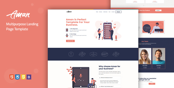 Aman — Multipurpose Landing Page Template icon