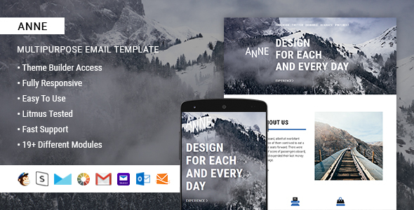 Anne – Responsive HTML Email + StampReady, MailChimp & CampaignMonitor compatible files icon