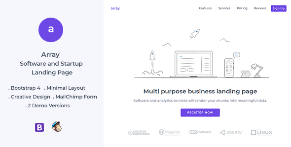 Array Minimal Landing Page Template icon