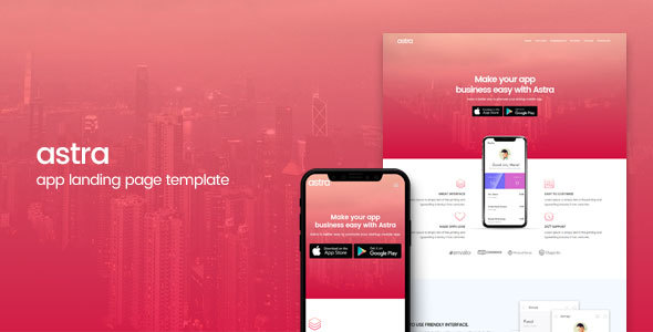 Astra | App Landing Page Template icon