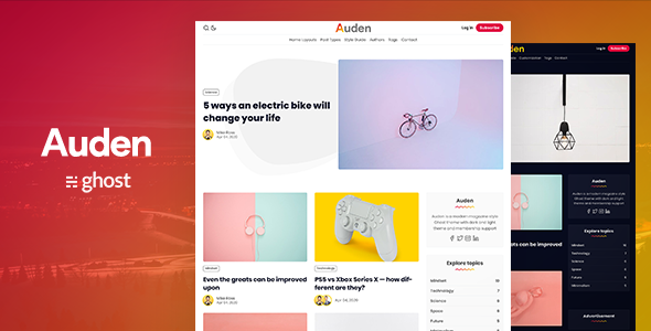 Auden - a Membership Ghost Theme