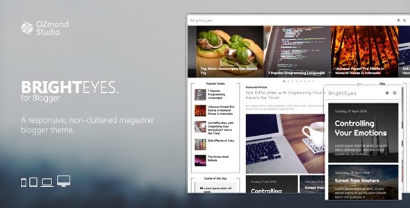 BrightEyes: A Non-Cluttered, Responsive Magazine Theme for Blogger icon