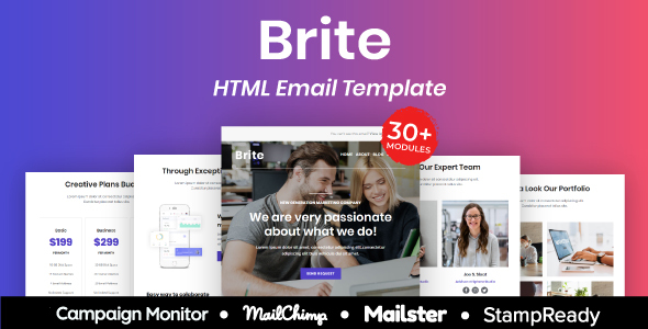 Brite - Multipurpose Responsive Email Template 30+ Modules Mailchimp icon