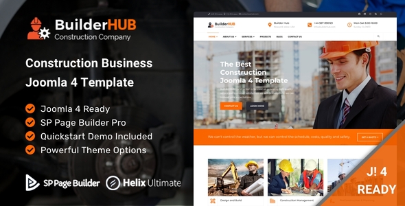 Builder HUB- Construction Business Joomla 4 Template icon