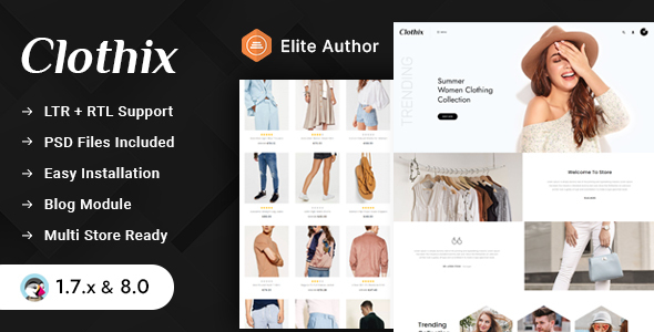 Clothix - Minimal Fashion Store Prestashop 1.7 & 8.x Responsive Theme icon