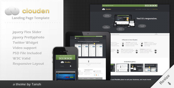 Clouden Responsive Landing /One Page Template icon