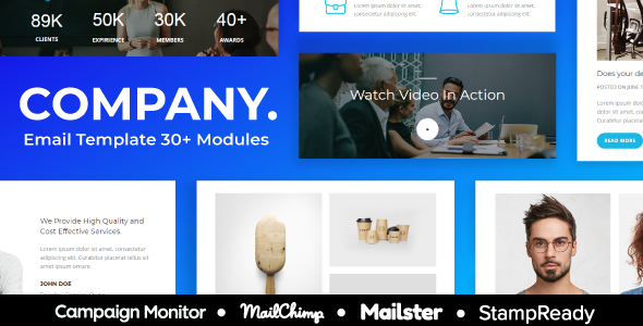 Company - Agency Responsive Email Template 30+ Modules - StampReady + Mailster & Mailchimp Editor icon