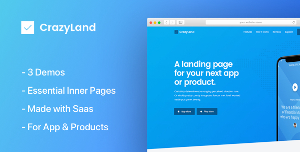 CrazyLand | App Landing Page icon