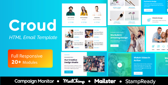 Croud - Multipurpose Responsive Email Template 20+ Modules - Mailster & Mailchimp icon