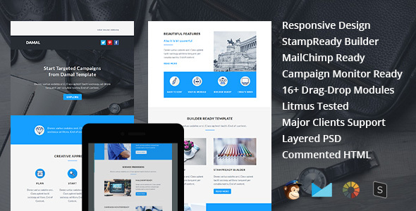 DAMAL - Multipurpose Responsive Email Template + Stampready Builder icon