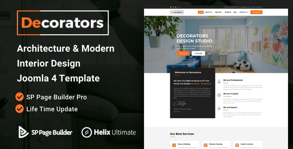 Decorators - Architecture & Modern Interior Design Studio Joomla 4 Template