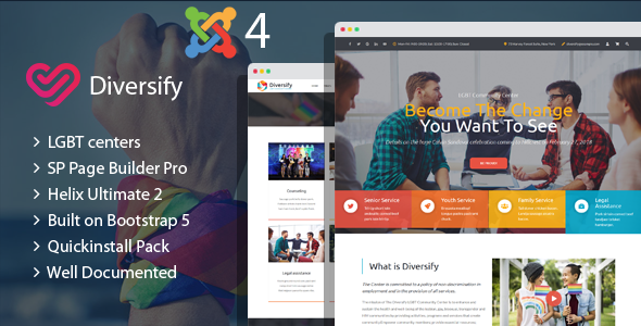 Diversify - LGBT Community Joomla 4 Template With Page Builder icon