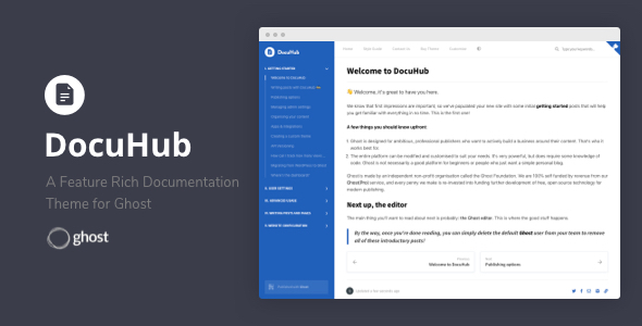 DocuHub - A Modern Documentation Theme for Ghost icon