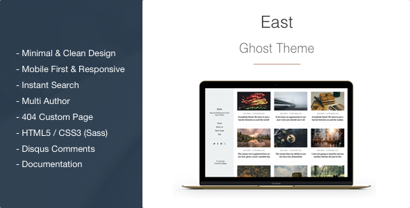 East - Blog and Multipurpose Clean Ghost CMS Theme icon