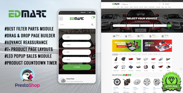 Edmart - Auto Parts & Cars Store Prestashop Theme for Supermarket icon