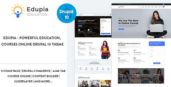 Edupia - Powerful Education, Courses Online Drupal 10 Theme