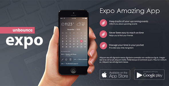 Expo Unbounce Product Landing Page icon