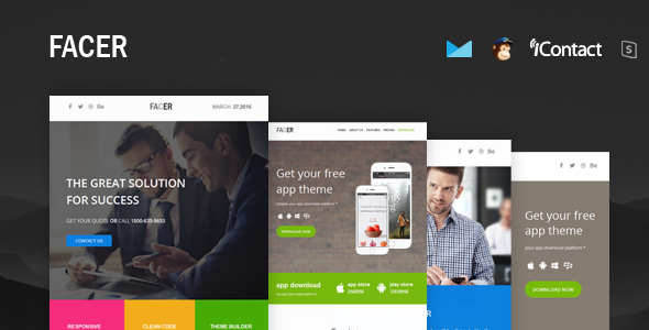 FACER - Responsive E-mail Templates set + Online Access icon