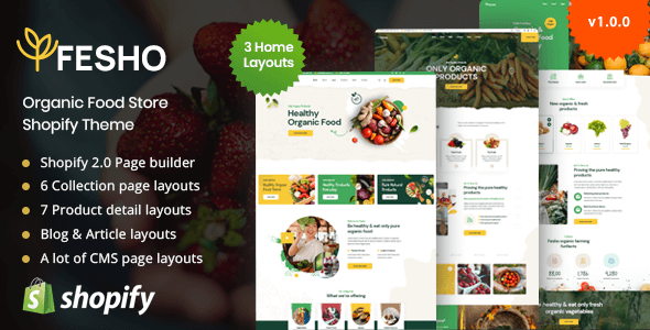 Fesho - Organic Food Shopify Page Builder Theme icon