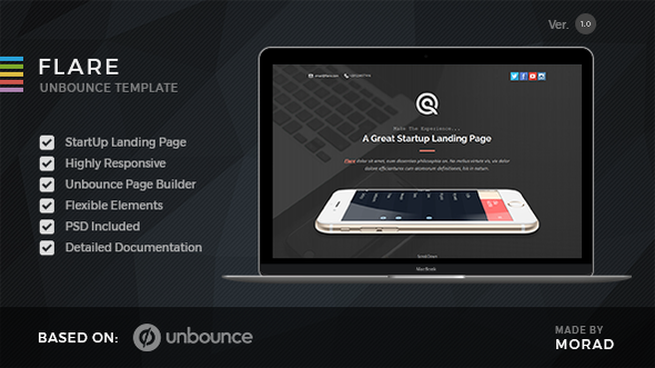 Flare - Unbounce Startup Landing Page icon