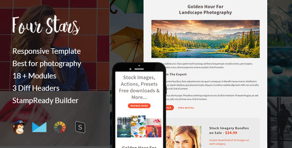 Four Stars - Creative Responsive Email Template + Stampready Builder icon