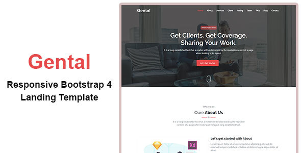 Gental - Responsive Bootstrap 4 Landing Template icon