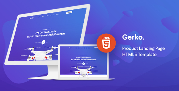 Gerko - Product Landing Page Template with Bootstrap icon