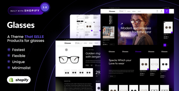Glasses - Shopify 2.0 Eyeglasses Shop Theme icon