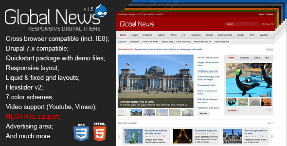 Global News Portal - Responsive Drupal Theme icon