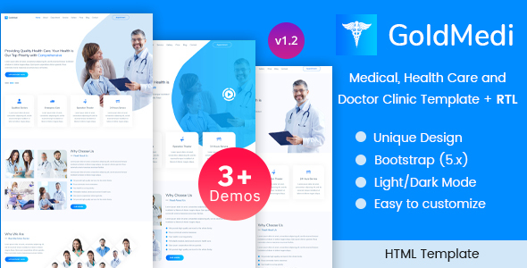 GoldMedi - Medical Healthcare & Doctors Clinic HTML Template icon