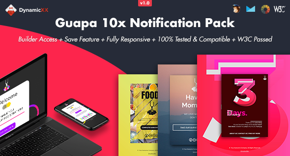 Guapa - Pack of 10 Notification Emails + Online Builder icon