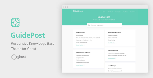 GuidePost - A Responsive Knowledge Base Theme for Ghost icon